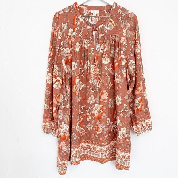 NWT City Chic Refinity Desert Sand Tunic Blouse Boho Longline Top New XXS 12 - Picture 1 of 10